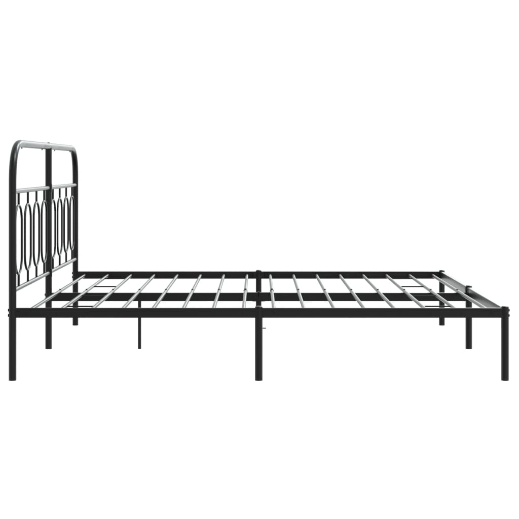 Metalni okvir za krevet s uzglavljem crni 183x213 cm