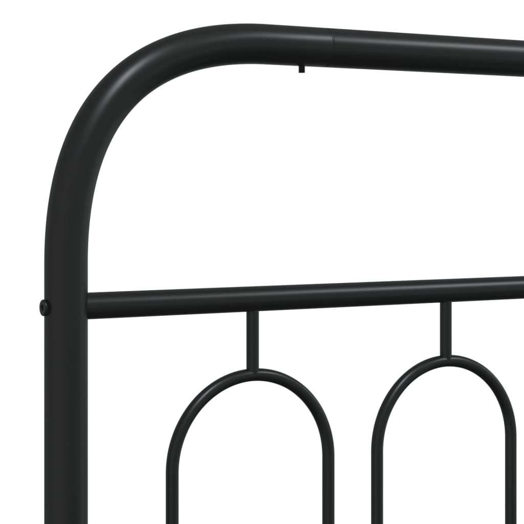 Metalni okvir za krevet s uzglavljem crni 183x213 cm