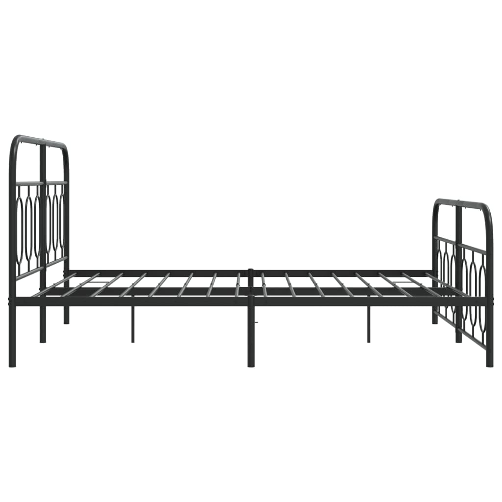 Metalni okvir kreveta uzglavlje i podnožje crni 135x190 cm