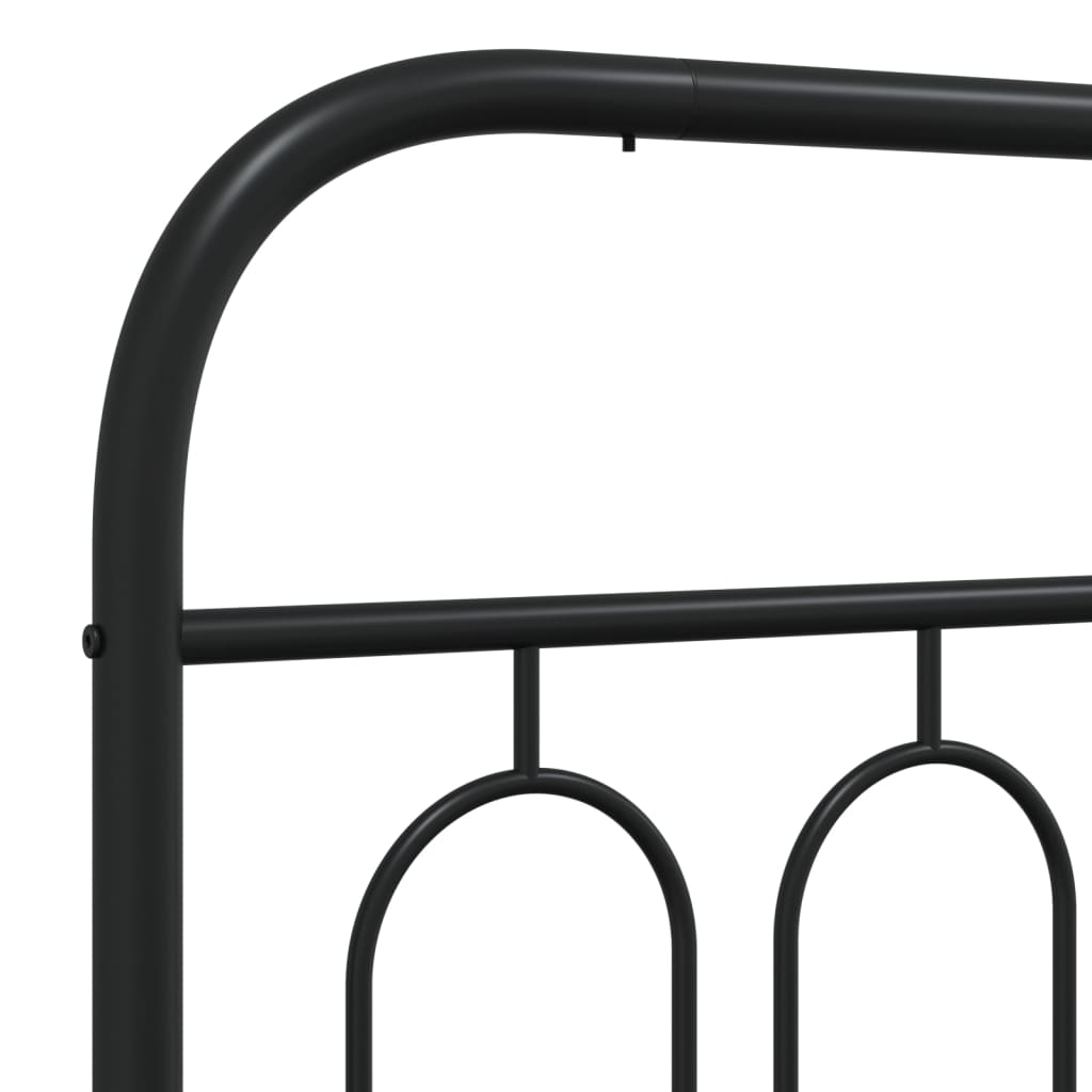 Metalni okvir kreveta uzglavlje i podnožje crni 150x200 cm