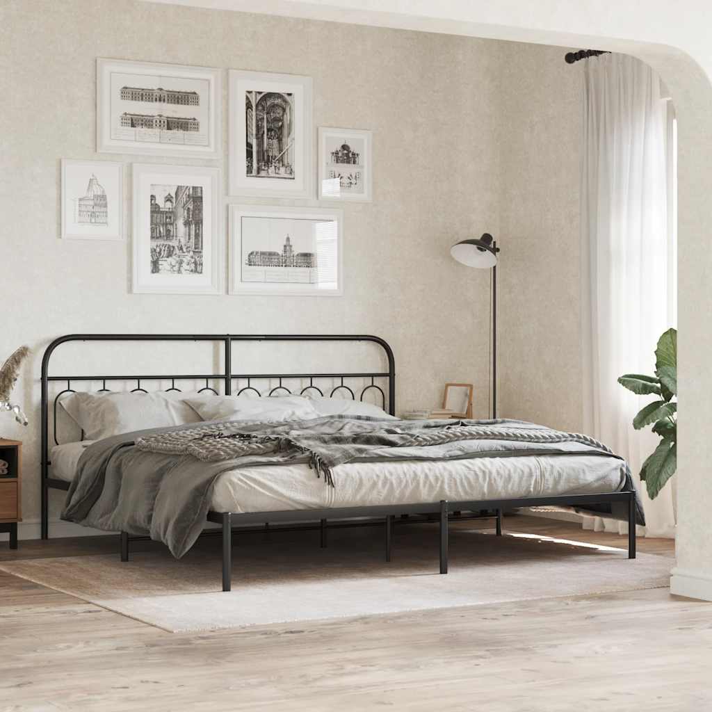 Metalno zamjensko uzglavlje crno 200 cm