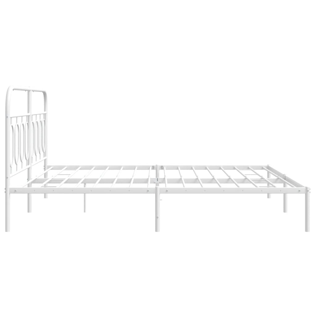 Metalni okvir za krevet s uzglavljem bijeli 160x200 cm