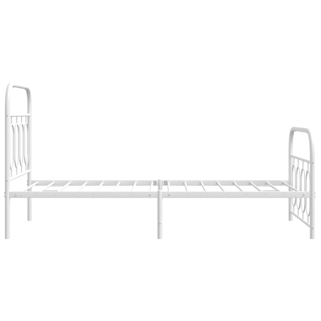 Metalni okvir kreveta uzglavlje i podnožje bijeli 90 x 200 cm