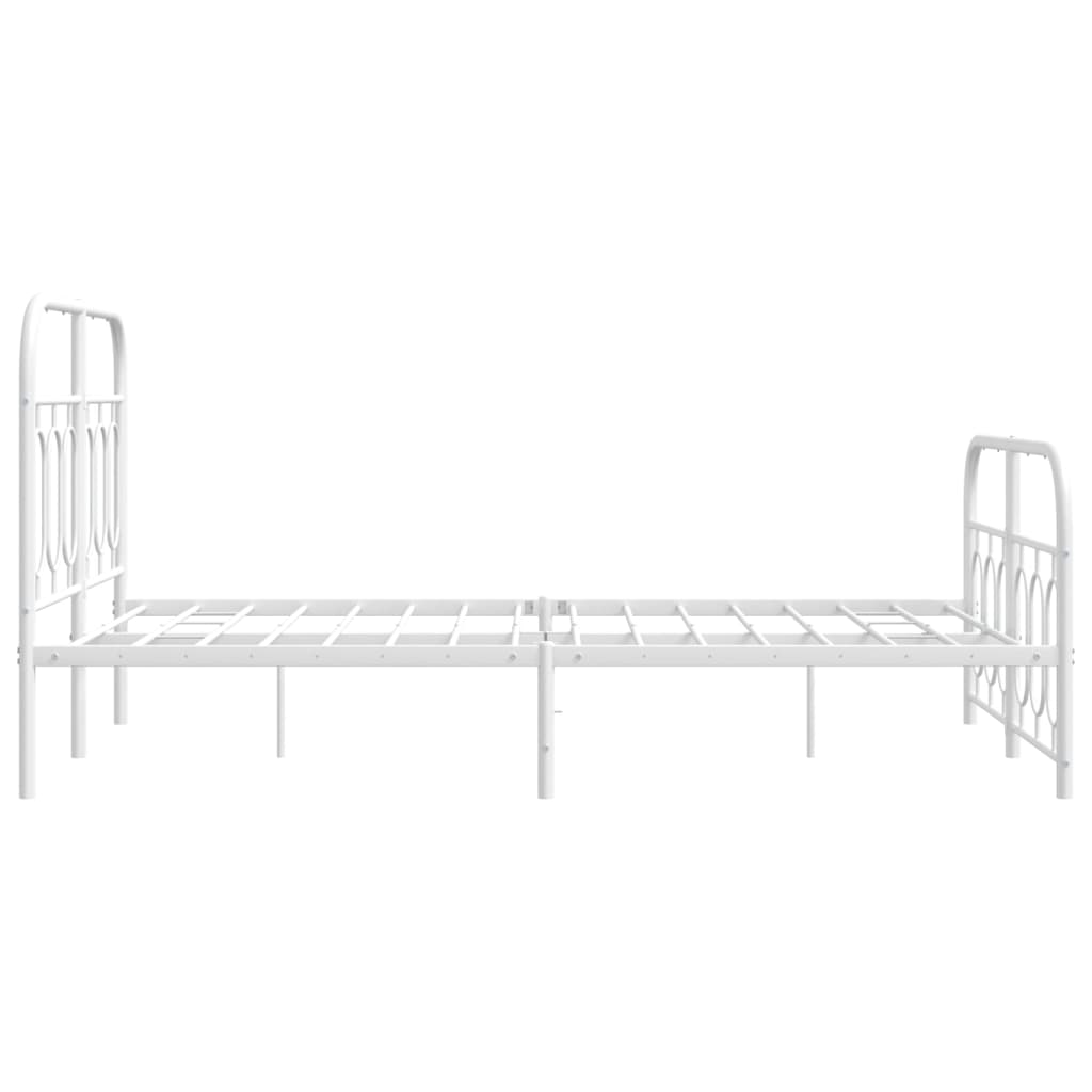 Metalni okvir kreveta uzglavlje i podnožje bijeli 120x200 cm