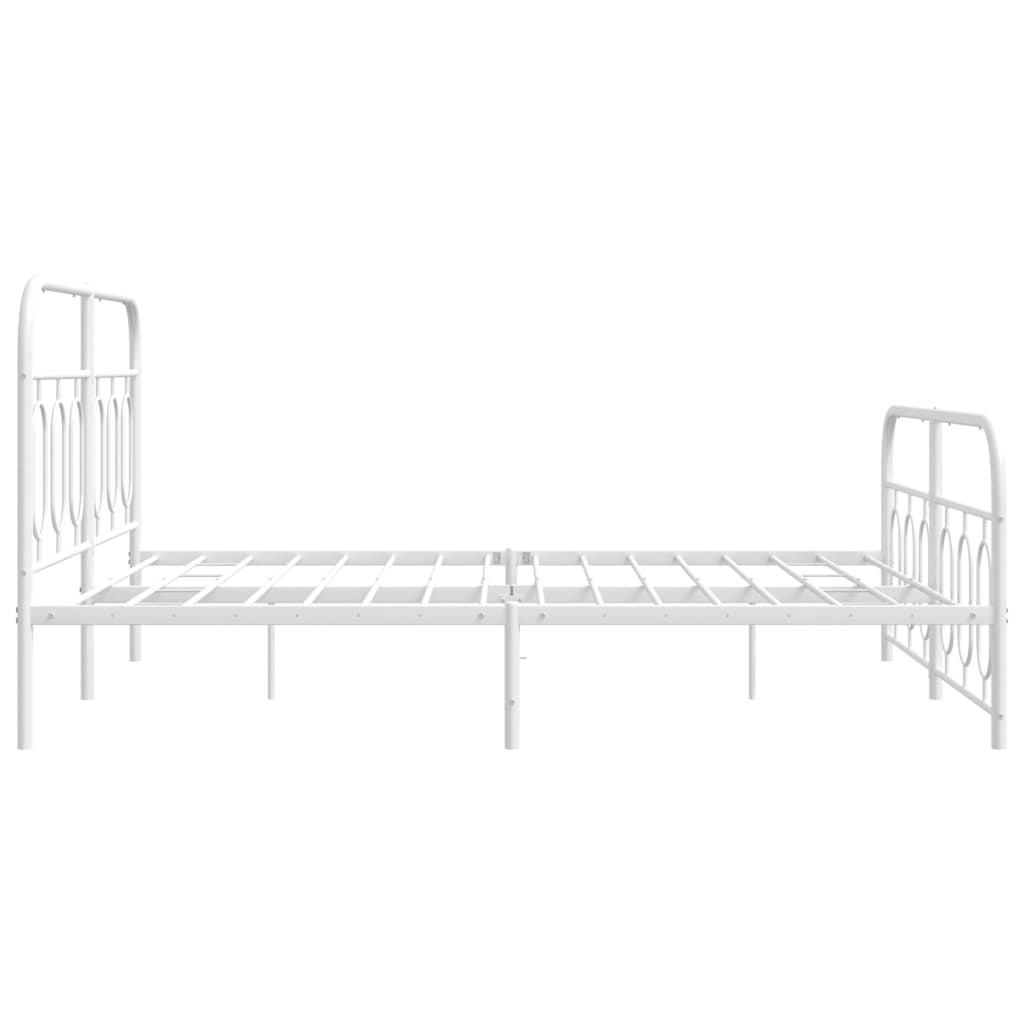 Metalni okvir kreveta uzglavlje i podnožje bijeli 140 x 190 cm
