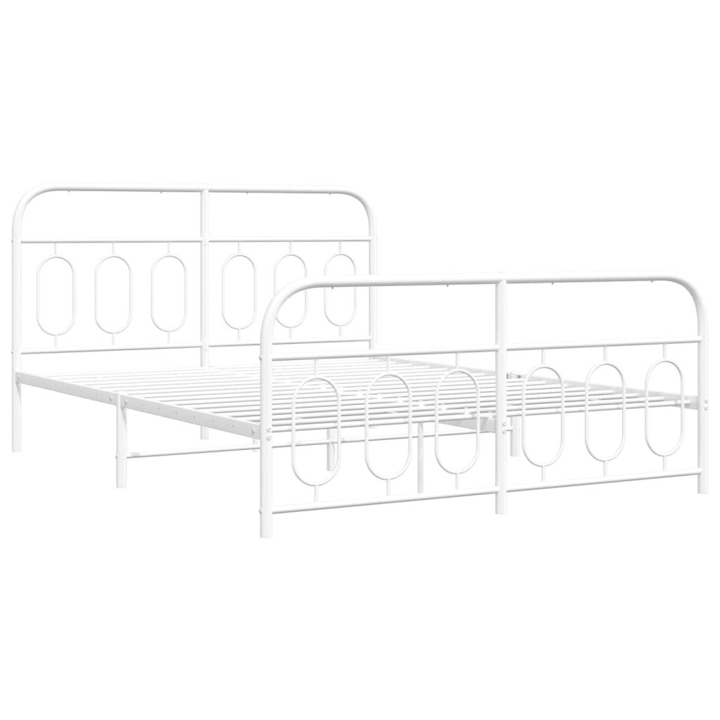 Metalni okvir kreveta uzglavlje i podnožje bijeli 140x200 cm