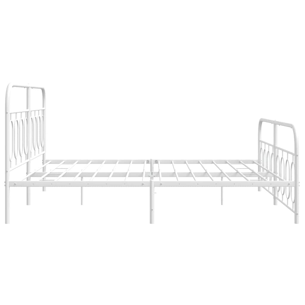 Metalni okvir kreveta uzglavlje i podnožje bijeli 183x213 cm