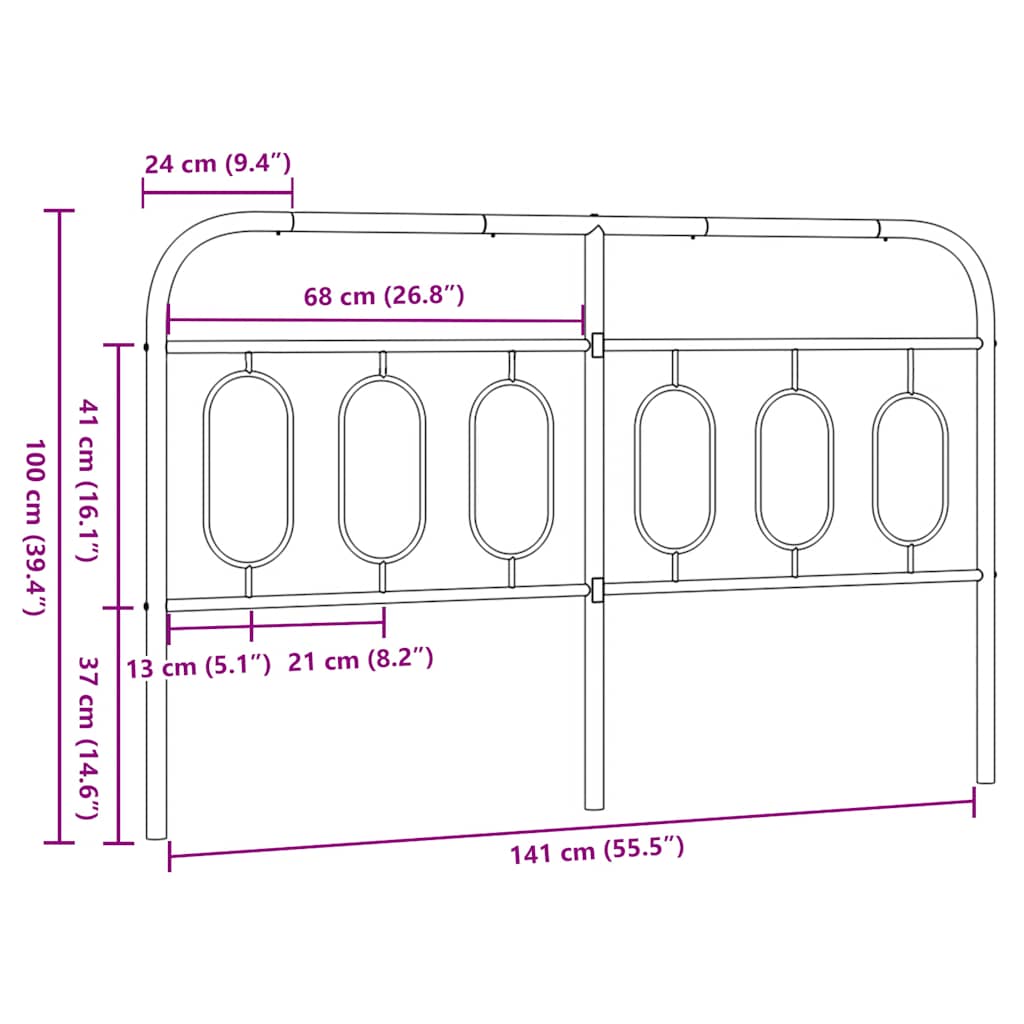Metalno zamjensko uzglavlje bijelo 140 cm