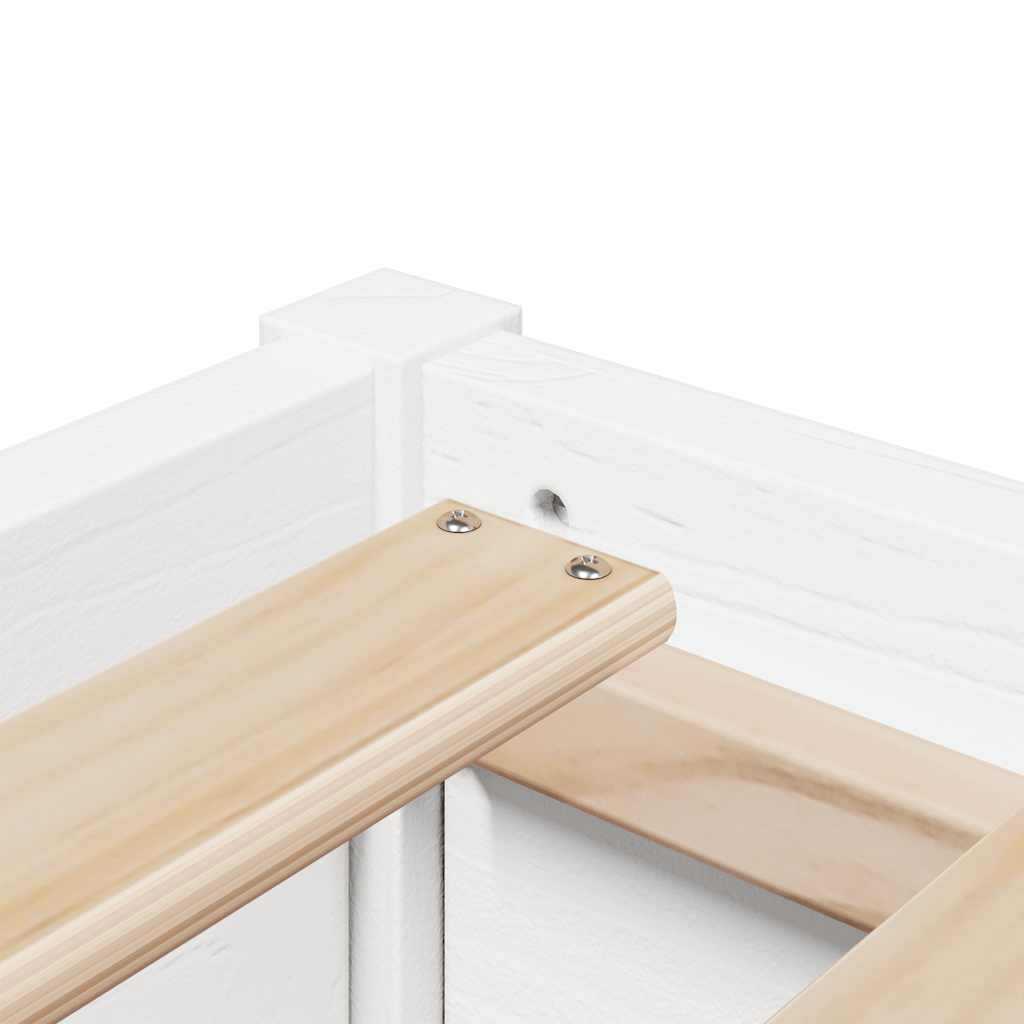 Okvir kreveta bez madraca bijeli 90 x 190 cm masivna borovina