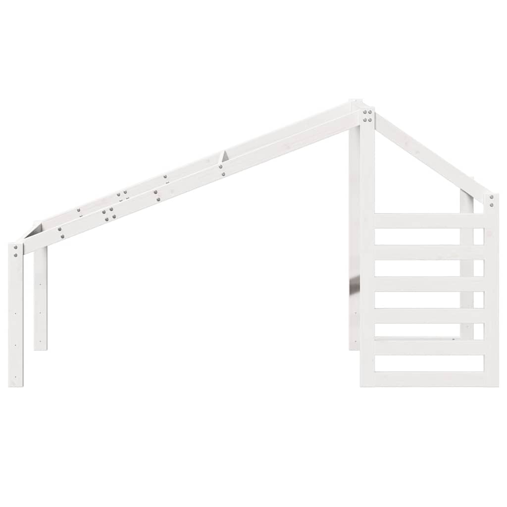 Krov za dječji krevet bijeli 188 x 82 x 113 cm masivna borovina
