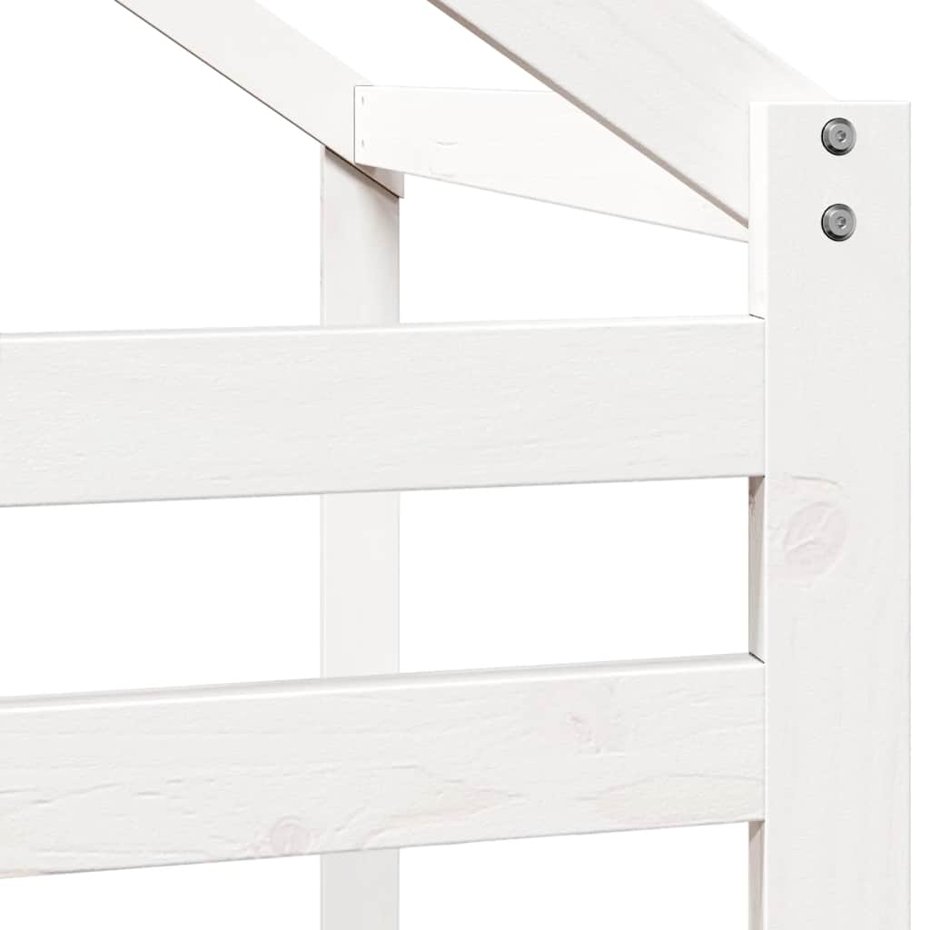 Krov za dječji krevet bijeli 188 x 82 x 113 cm masivna borovina