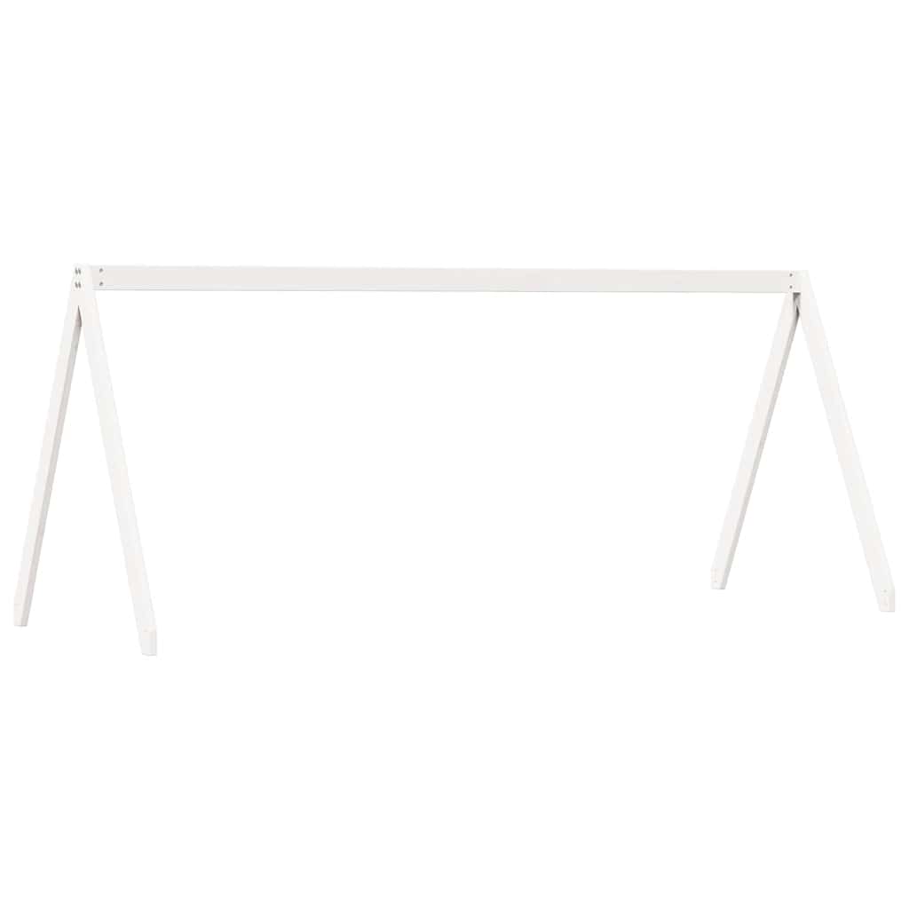 Krov za dječji krevet bijeli 209x95,5x88 cm masivna borovina