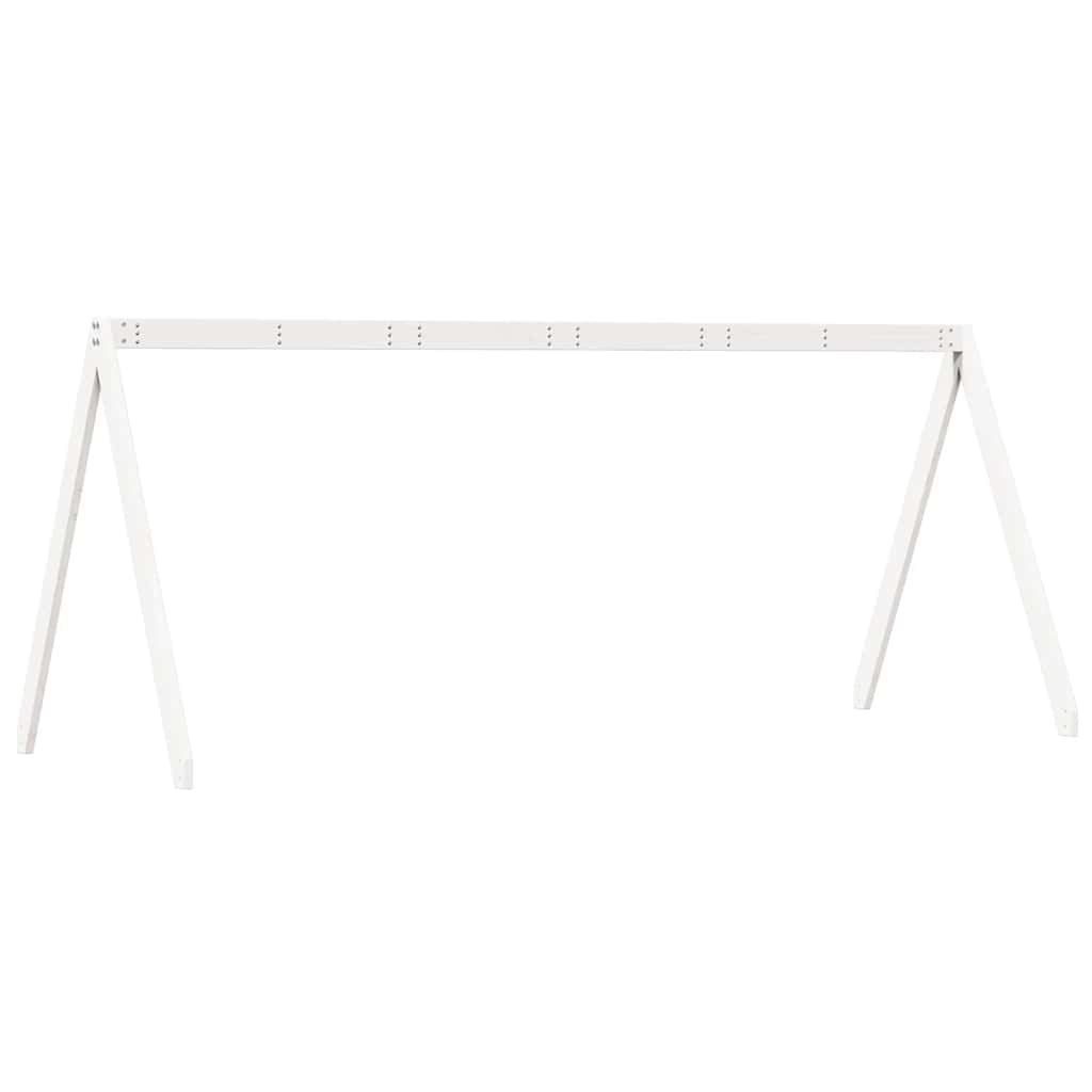Krov za dječji krevet bijeli 209x95,5x88 cm masivna borovina