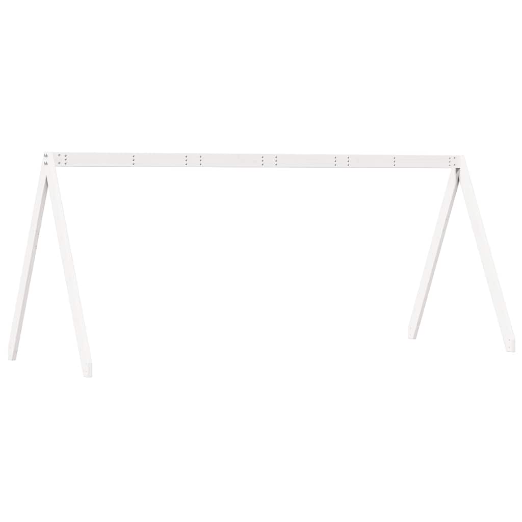 Krov za dječji krevet bijeli 199x95,5x88 cm masivna borovina