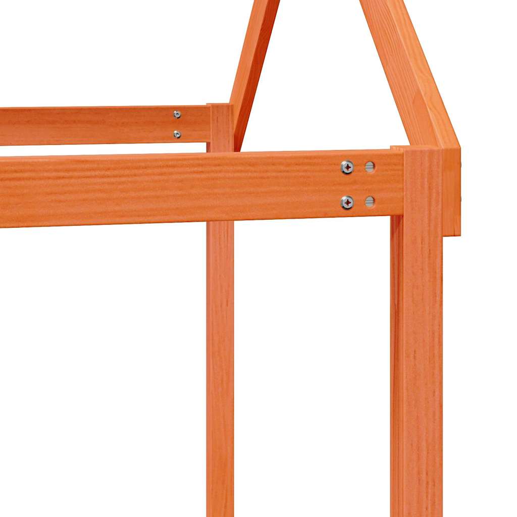 Krov za dječji krevet voštano smeđi 217x95,5x159 cm od borovine
