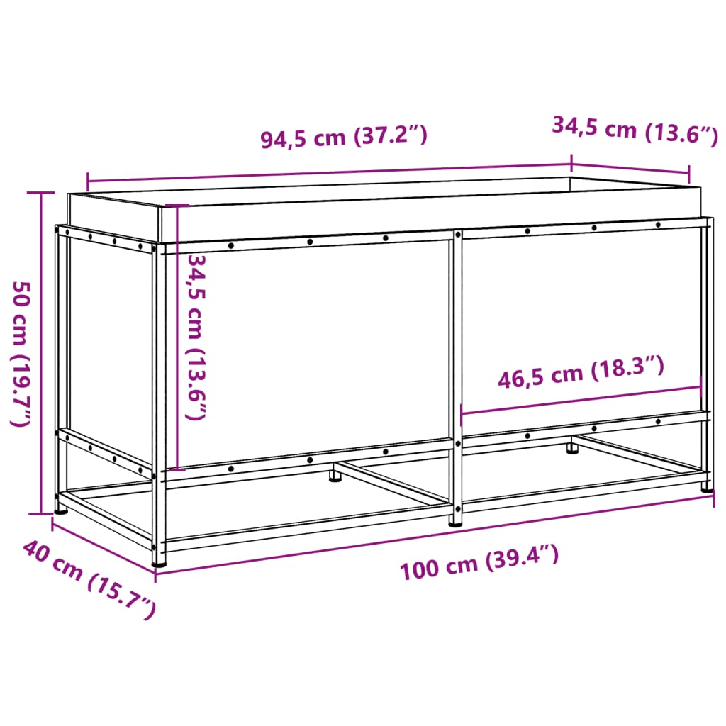 Vrtna sadilica 100 x 40 x 50 cm od masivne borovine