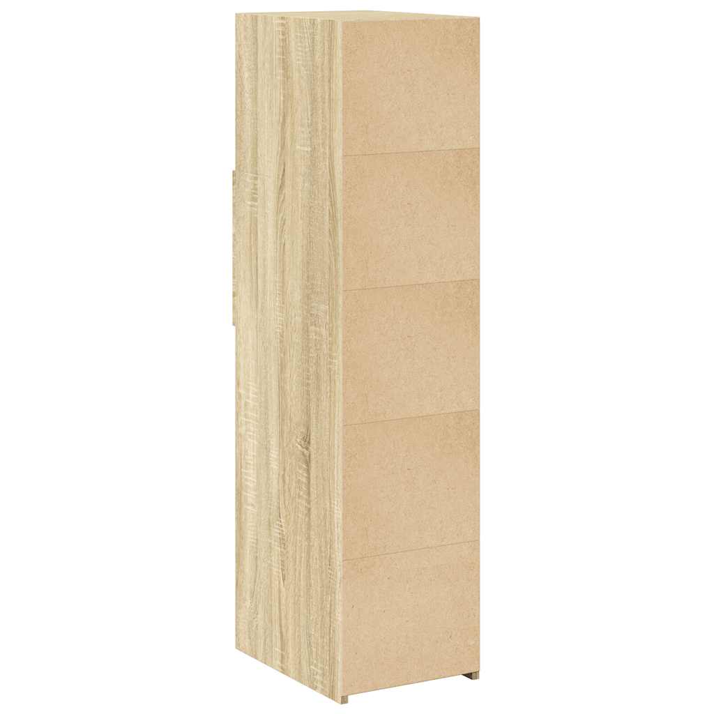Visoka komoda boja hrasta 30 x 42,5 x 124 cm konstruirano drvo