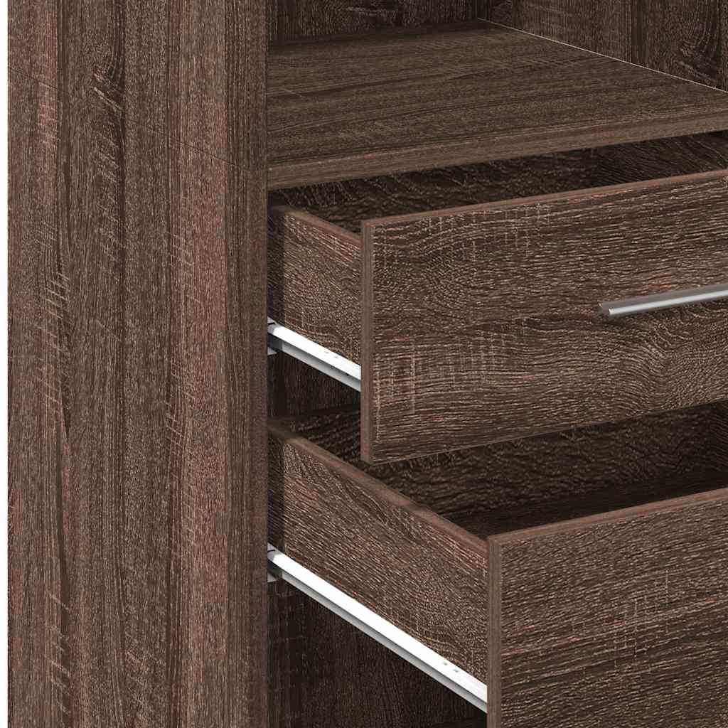 Visoka komoda boja hrasta 30 x 42,5 x 124 cm konstruirano drvo