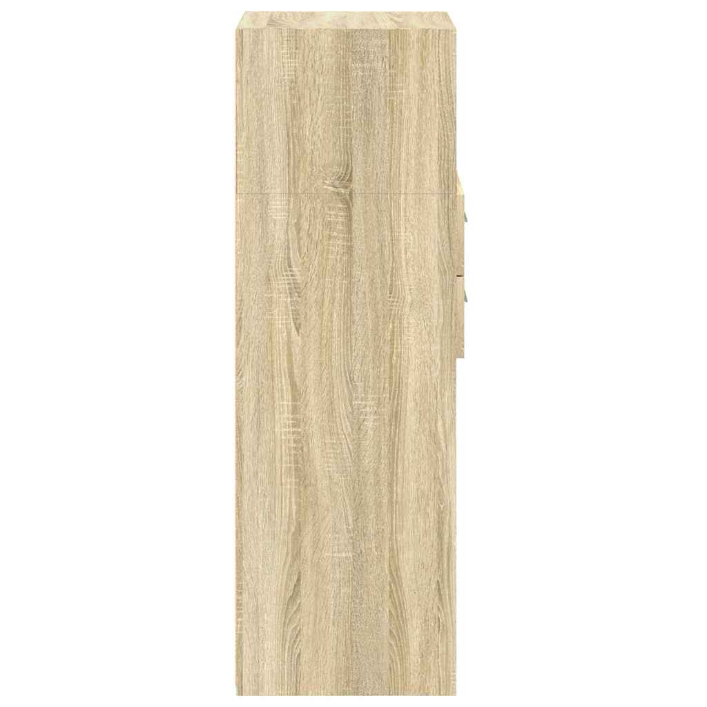 Visoka komoda boja hrasta 40 x 42,5 x 124 cm konstruirano drvo