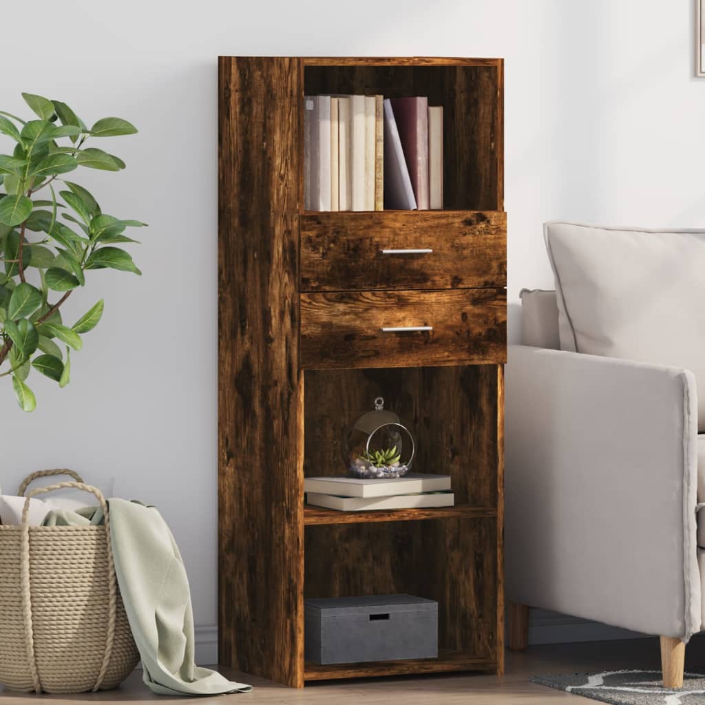 Visoka komoda boja hrasta 45 x 42,5 x 124 cm konstruirano drvo