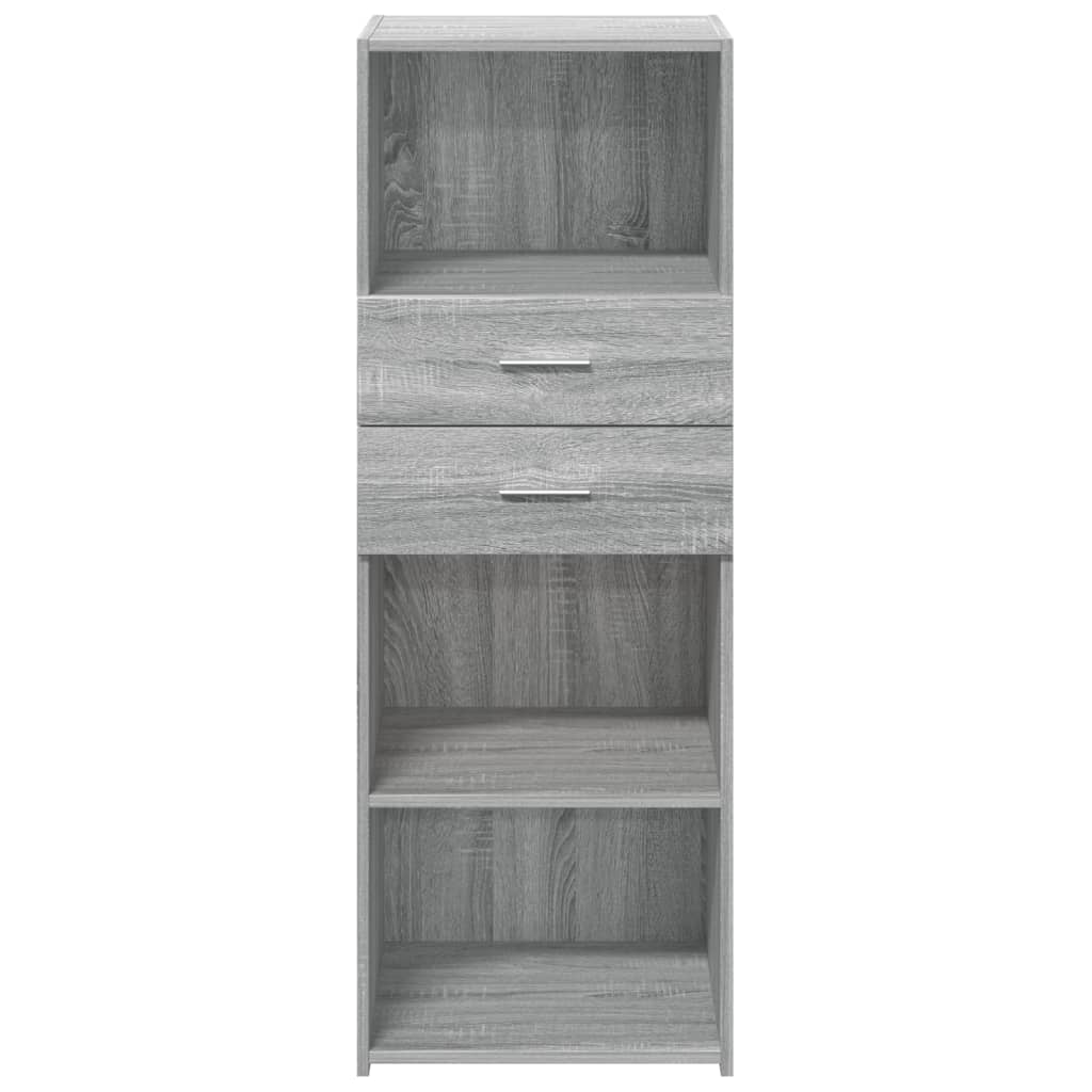 Visoka komoda siva boja hrasta 45x42,5x124 cm konstruirano drvo