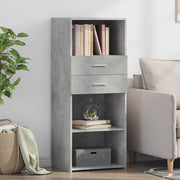 Visoka komoda boja betona 50 x 42,5 x 124 cm konstruirano drvo