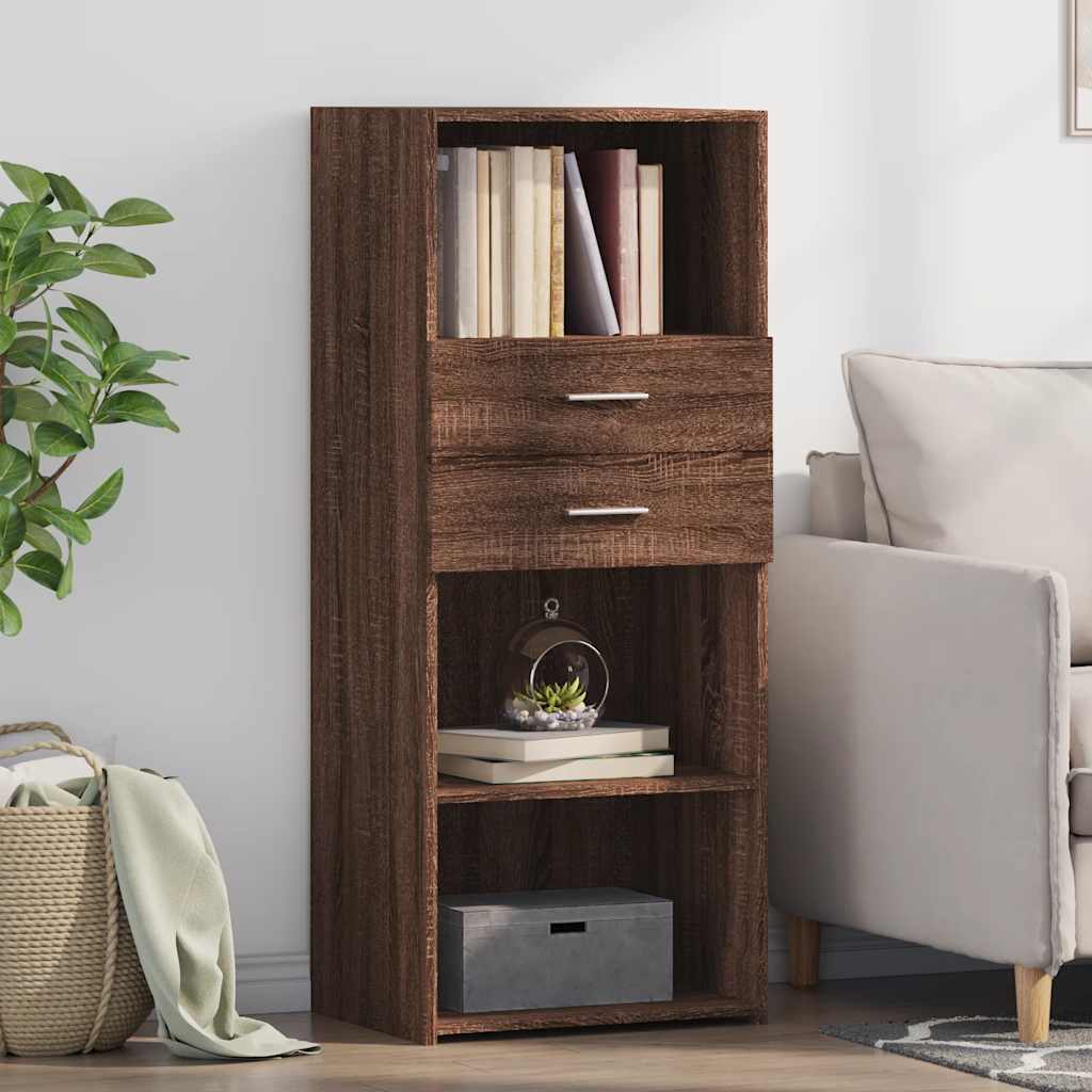 Visoka komoda boja hrasta 50 x 42,5 x 124 cm konstruirano drvo