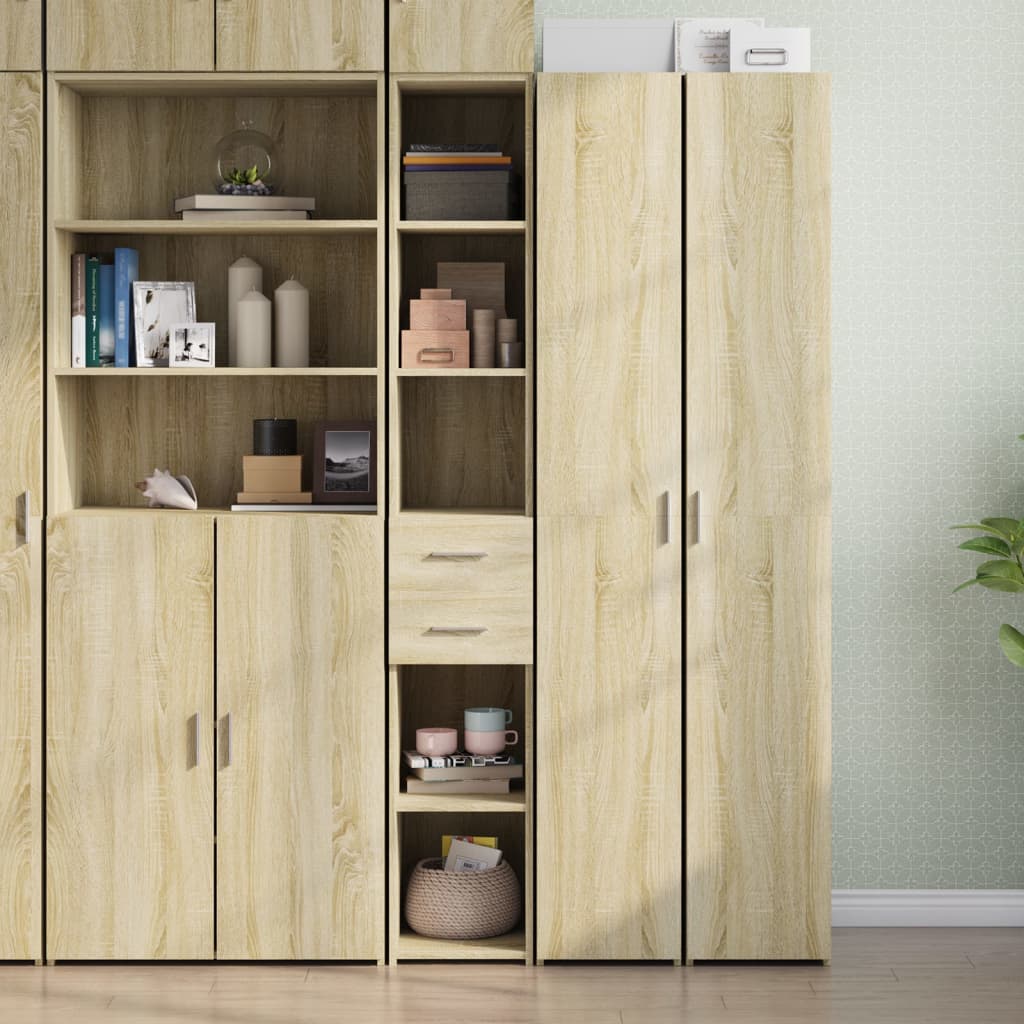 Visoka komoda boja hrasta 30x42,5x185 cm od konstruiranog drva