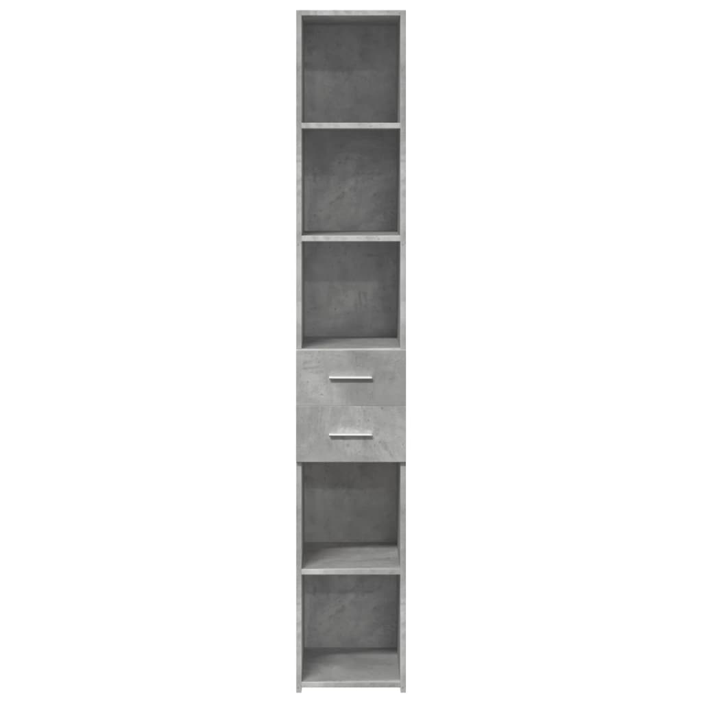 Visoka komoda boja betona 30x42,5x185 cm od konstruiranog drva