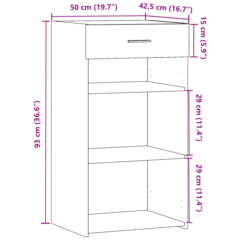 Komoda boja sivog hrasta sonome 50x42,5x93 cm konstruirano drvo