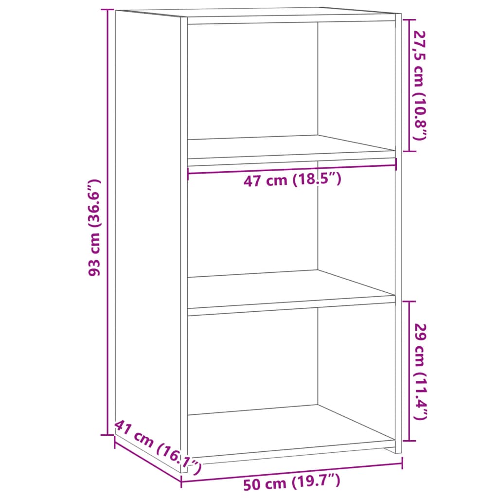 Komoda siva boja betona 50x41x93 cm od konstruiranog drva