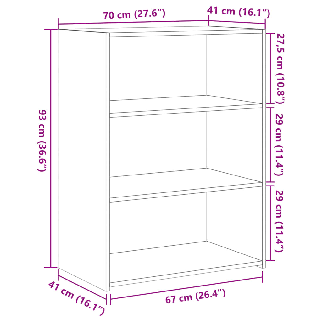 Komoda boja hrasta sonome 70x41x93 cm konstruirano drvo