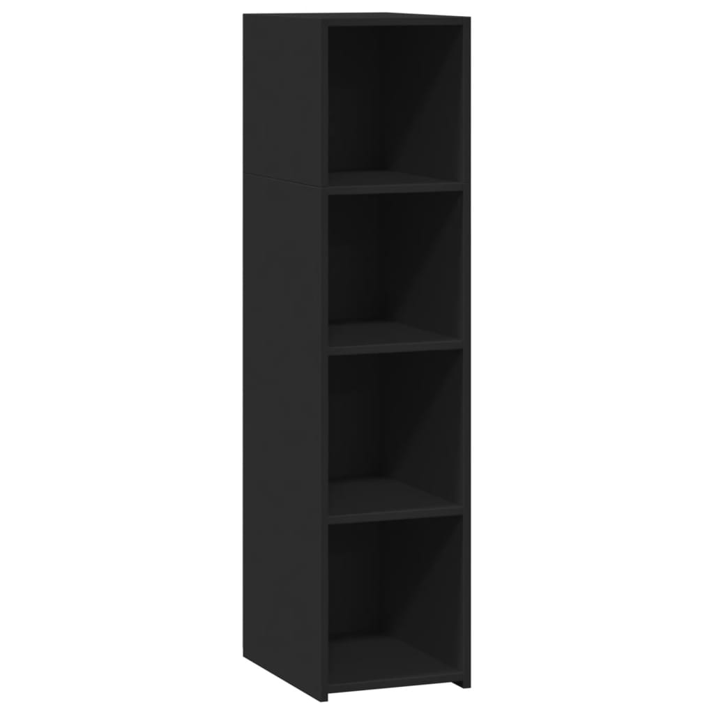 Visoka komoda crna 30x41x124 cm od konstruiranog drva