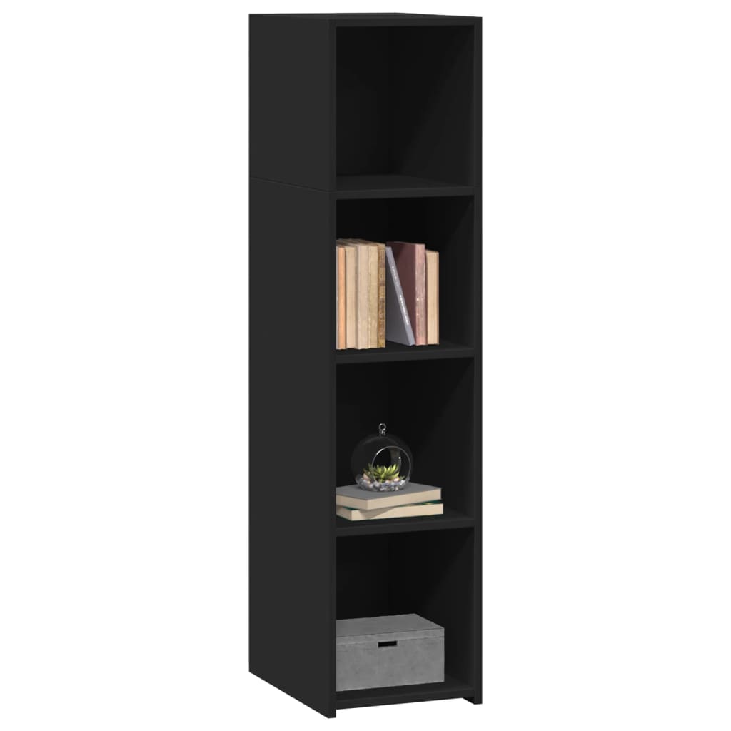 Visoka komoda crna 30x41x124 cm od konstruiranog drva