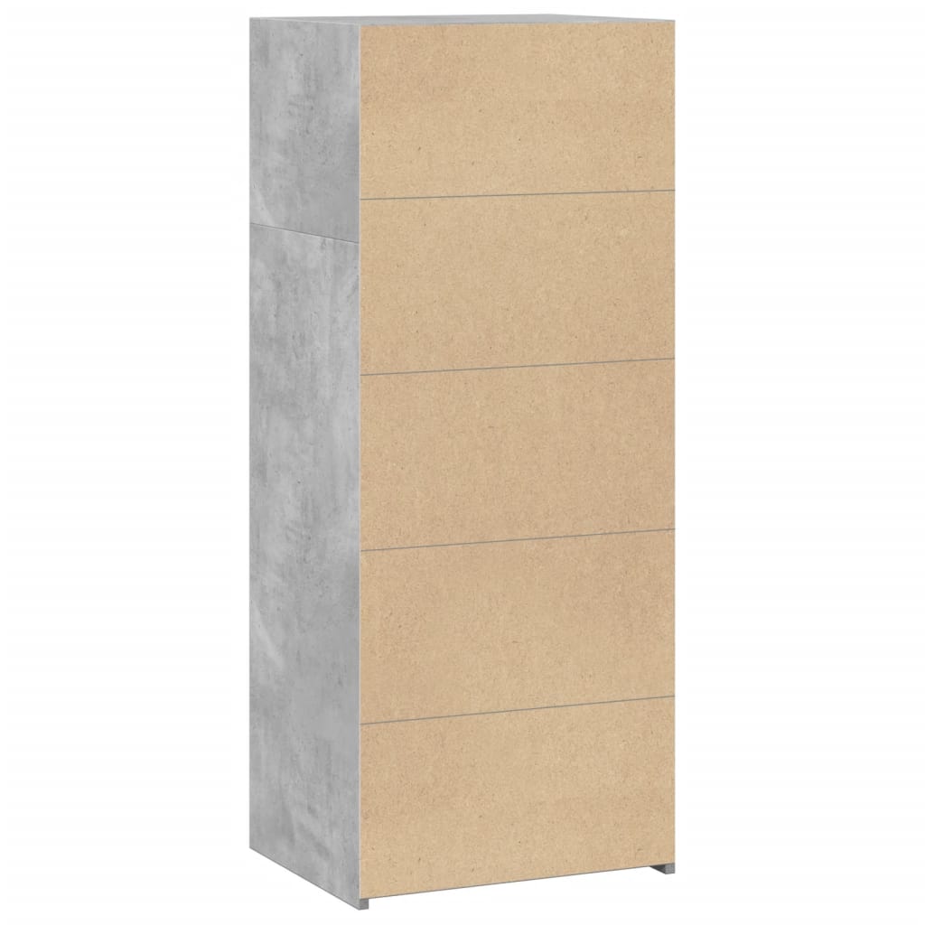 Visoka komoda siva boja betona 50x41x124 cm konstruirano drvo