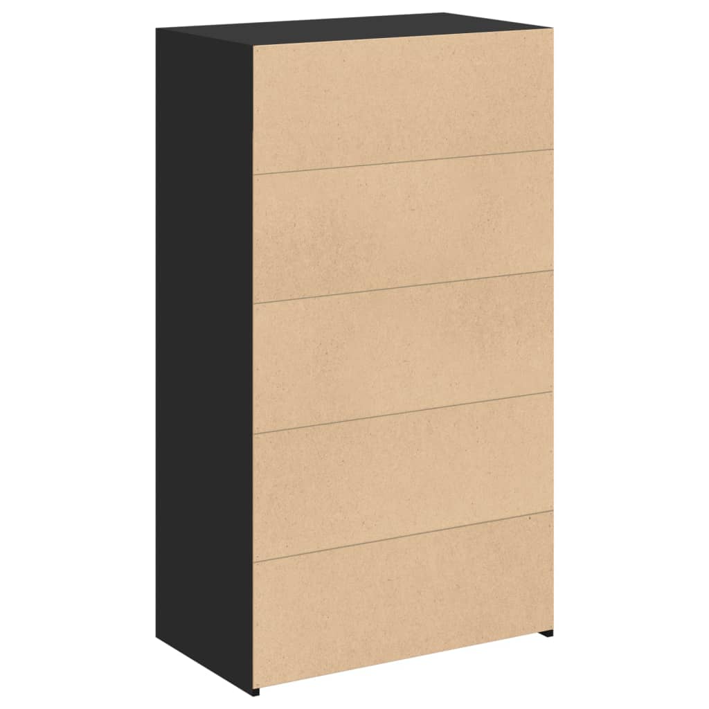 Visoka komoda crna 70 x 41 x 124 cm od konstruiranog drva