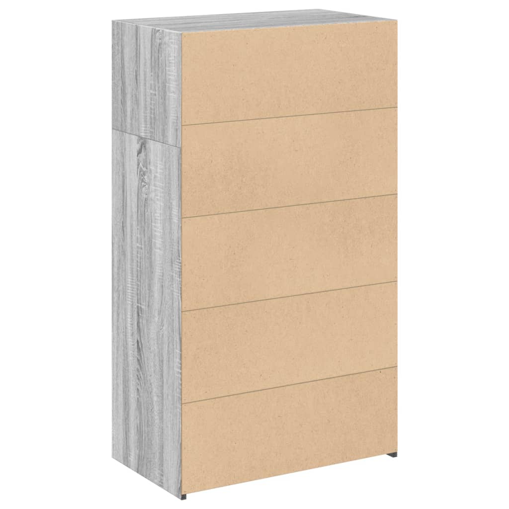 Visoka komoda boje hrasta 70 x 41 x 124 cm konstruirano drvo