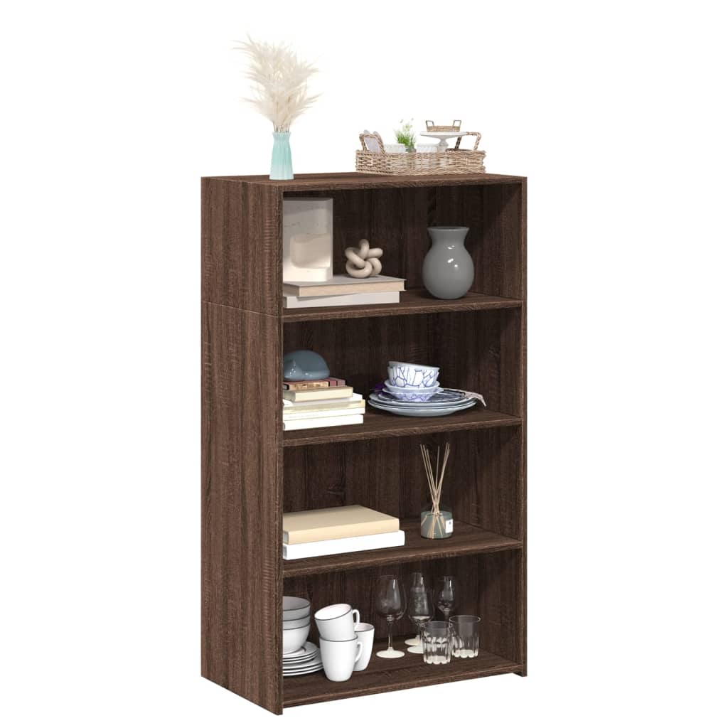 Visoka komoda smeđe boje hrasta 70x41x124 cm konstruirano drvo