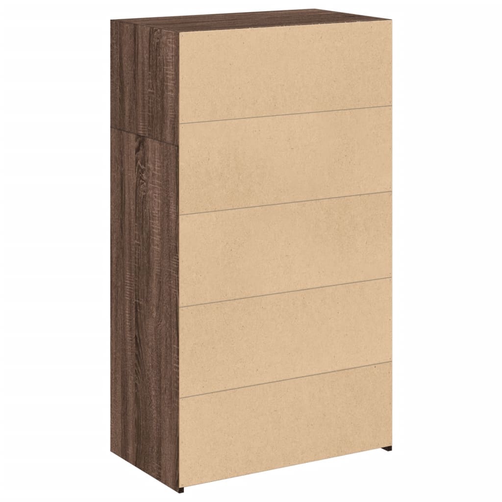 Visoka komoda smeđe boje hrasta 70x41x124 cm konstruirano drvo