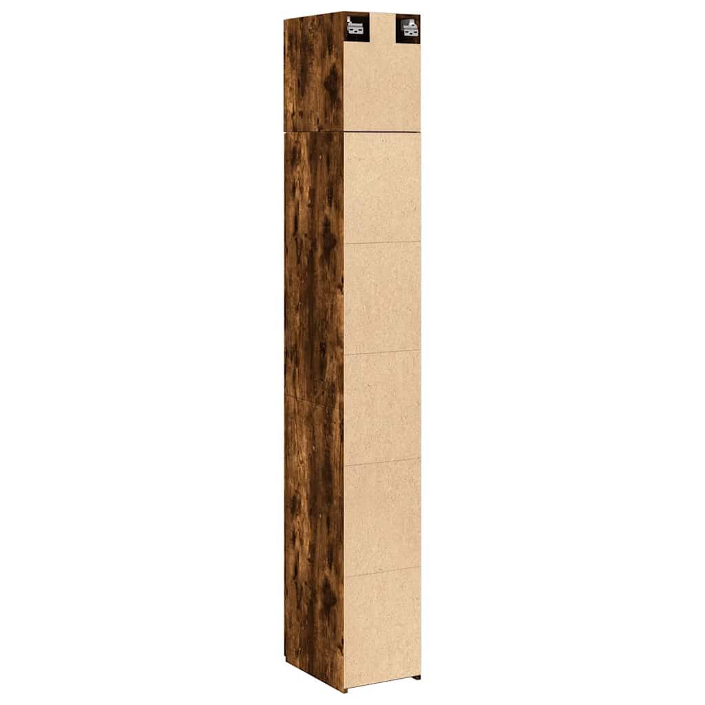 Uski ormarić za pohranu boja hrasta 30 x 42,5 x 225 cm drveni