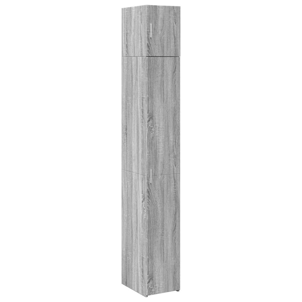 Uski ormarić za pohranu siva boja hrasta 30x42,5x225 cm drveni