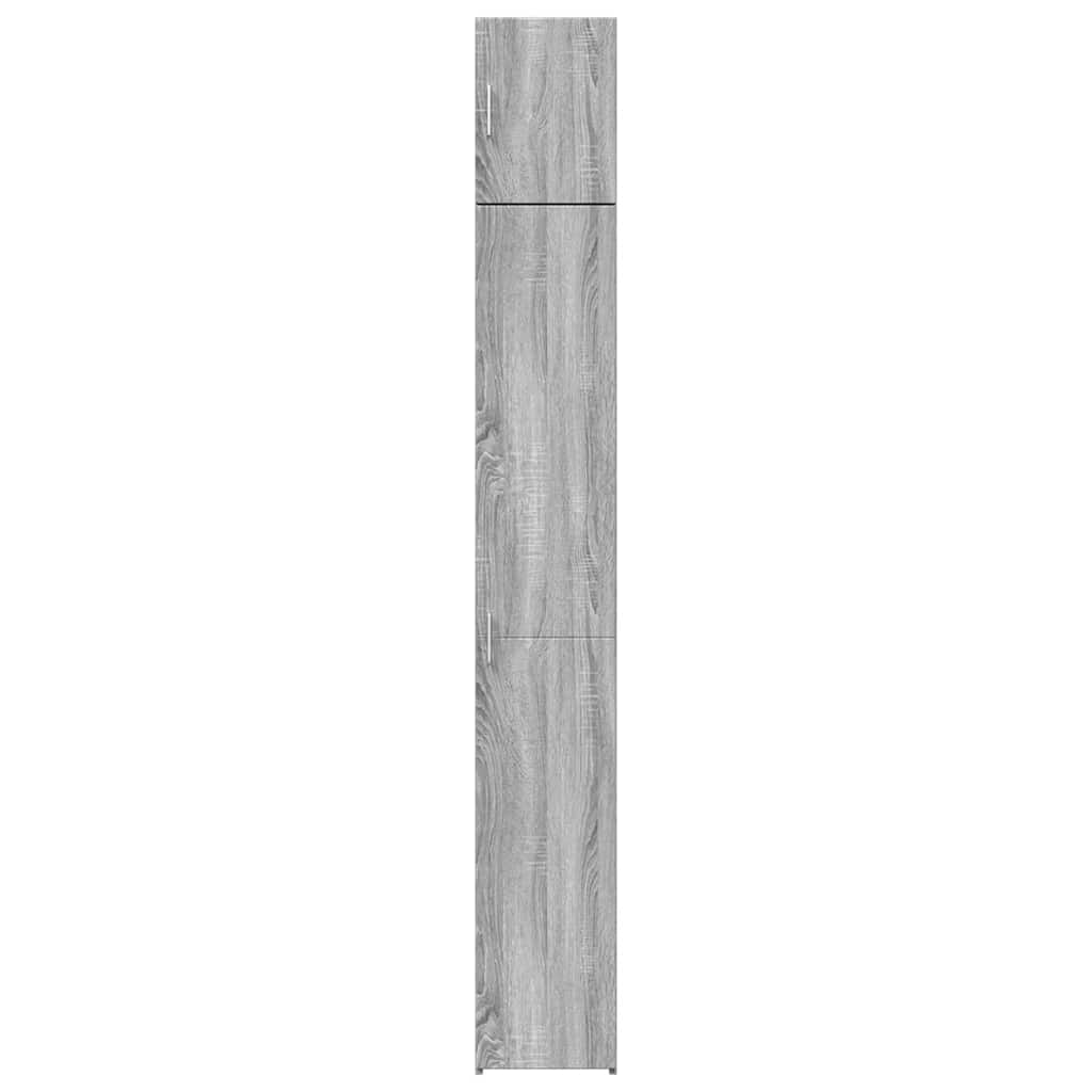 Uski ormarić za pohranu siva boja hrasta 30x42,5x225 cm drveni
