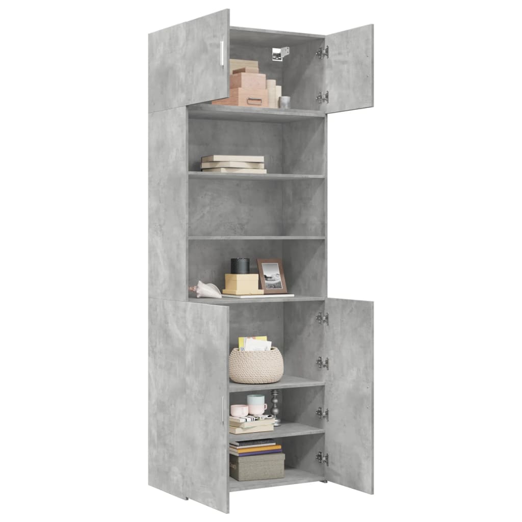 Ormarić za pohranu boja betona 80x42,5x225 cm konstruirano drvo