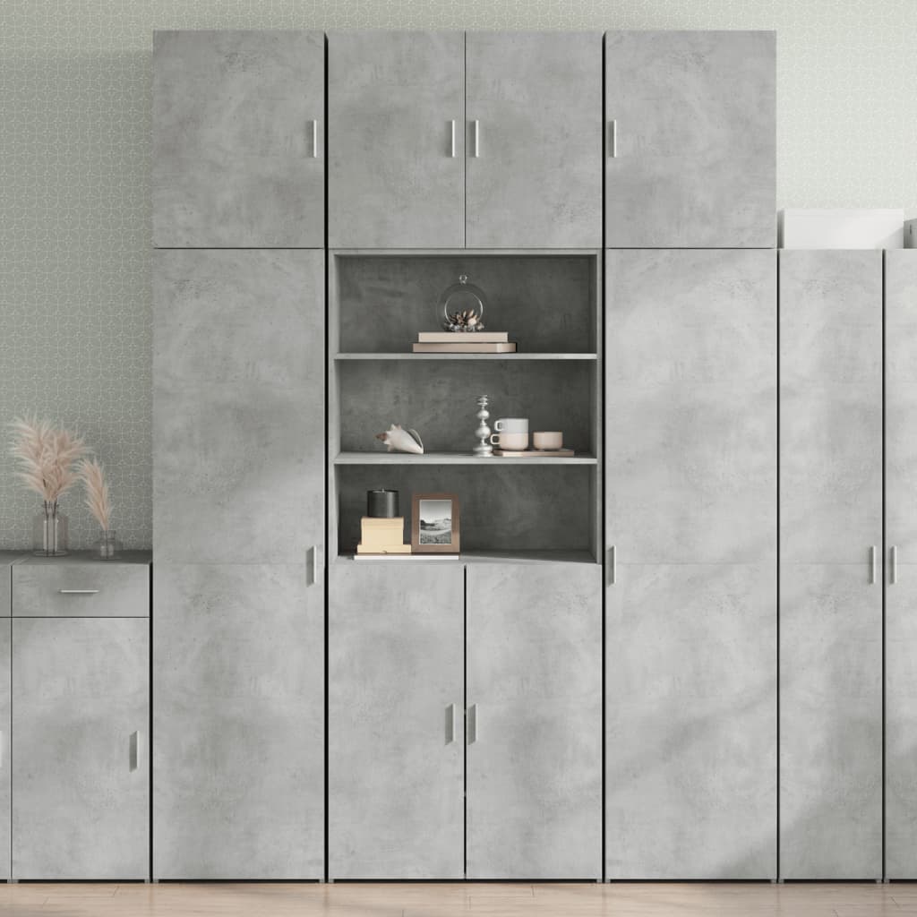 Visoka komoda boje betona 80x42,5x249 cm od konstruiranog drva
