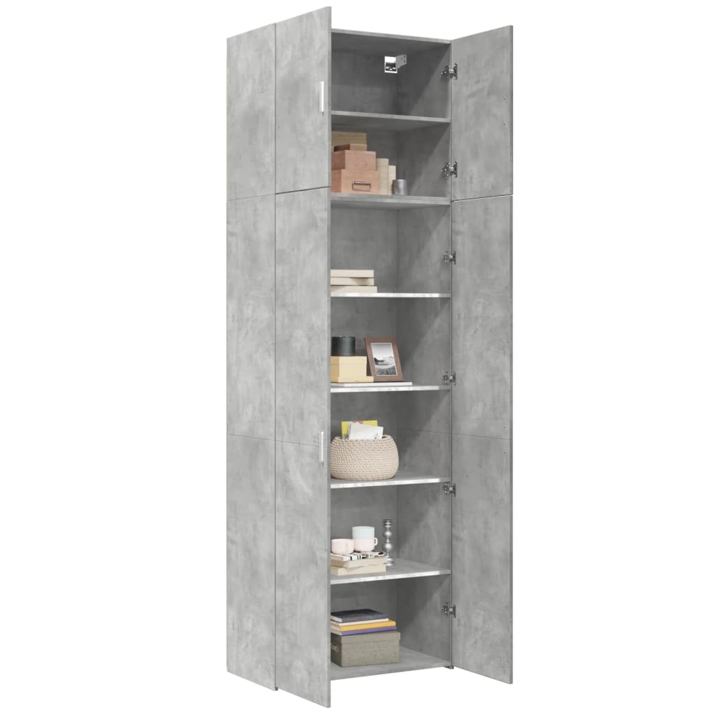 Visoka komoda boje betona 80x42,5x249 cm od konstruiranog drva