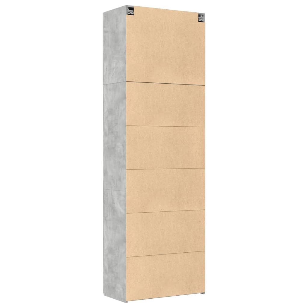 Visoka komoda boje betona 80x42,5x249 cm od konstruiranog drva
