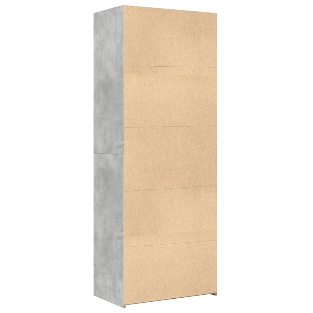 Visoka komoda boja betona 70x42,5x185 cm od konstruiranog drva