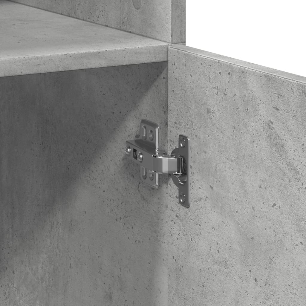 Visoka komoda boja betona 70x42,5x185 cm od konstruiranog drva