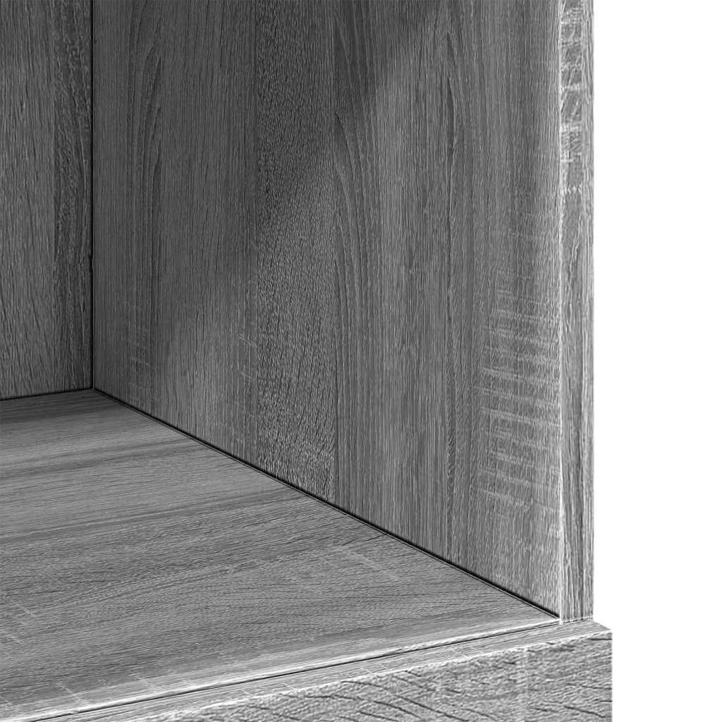 Visoka komoda siva boja hrasta 80x42,5x124 cm konstruirano drvo