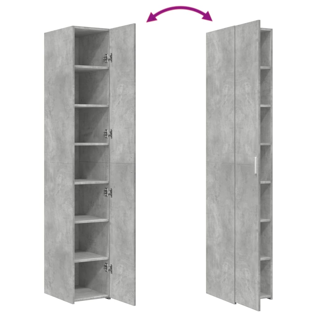 Visoka komoda boja betona 30x42,5x185 cm od konstruiranog drva